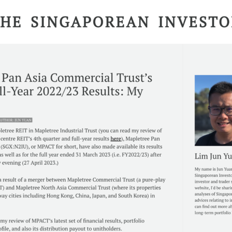 Mapletree Pan Asia Commercial Trust’s Q4 and Full-Year 2022/23 Results: My Review